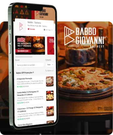 Cardápio digital da Accon na pizzaria Babbo Giovanni
