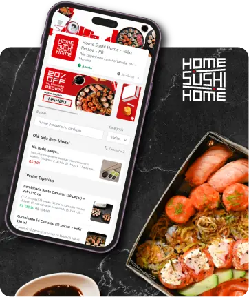 Cardápio digital da Accon no Home Sushi Home