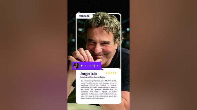 Depoimento em vídeo de Jorge Luis, da Meno Diciotto Gelato